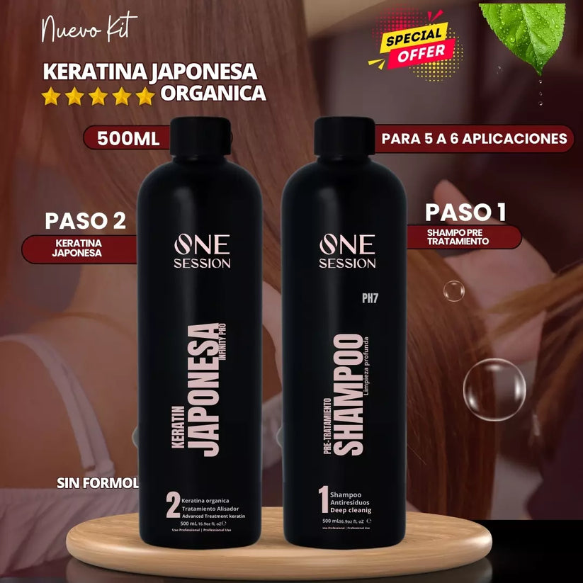 Kit Keratina Japonesa SIN FORMOL - Cabello liso por 7 meses✨HOY CON 50% DCTO