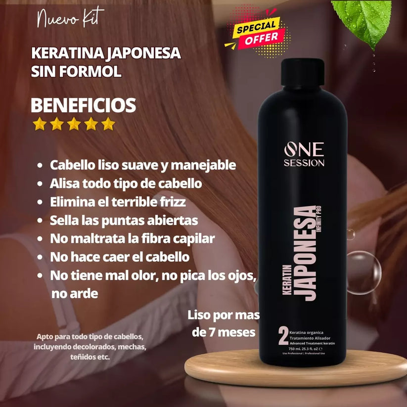 Kit Keratina Japonesa SIN FORMOL - Cabello liso por 7 meses✨HOY CON 50% DCTO