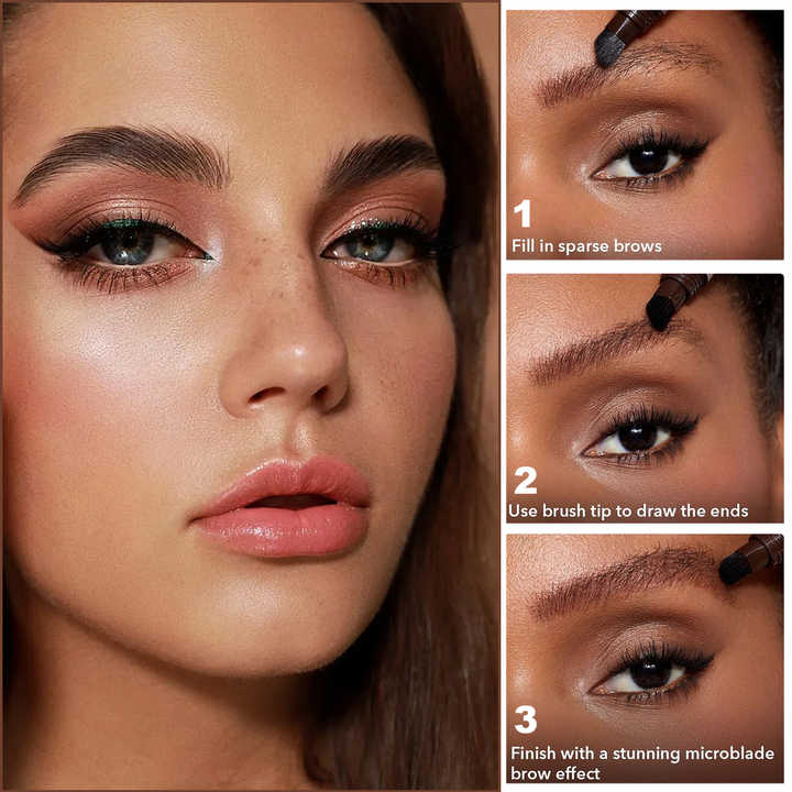 Cepillo rellenador y perfilador de cejas con efecto MICROBLADE - A prueba de agua y sudor✨HOY CON 50% DCTO