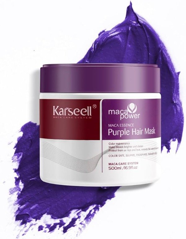 Mascarilla purpura hidratante y matizante para cabellos monos, cobrizos y grises✨Con efecto KERATINA