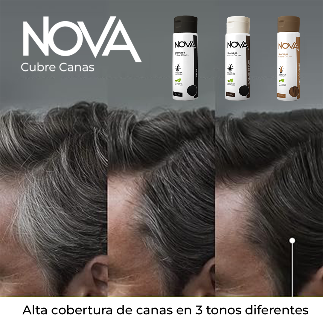 Shampoo cubre canas NOVA® - Oculta las canas con cada lavada💥HOY CON 50% DCTO