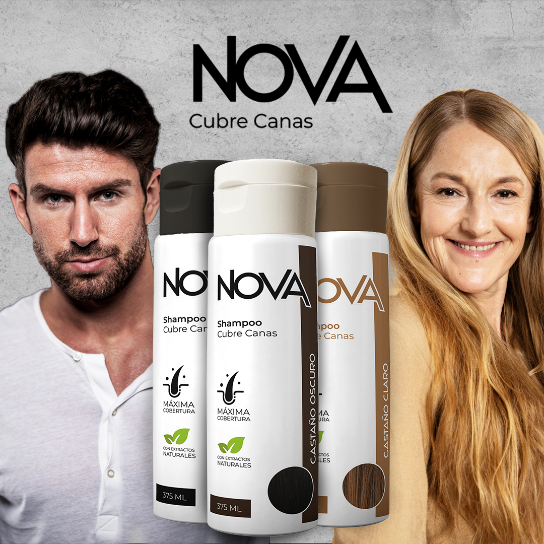 Shampoo cubre canas NOVA® - Oculta las canas con cada lavada💥HOY CON 50% DCTO