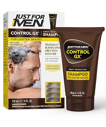 GX FOR MEN® Shampoo matizante cubre canas - NO mancha y se adapta a tu tono de cabello