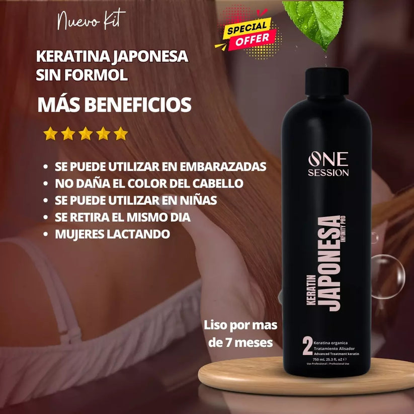 Kit Keratina Japonesa SIN FORMOL - Cabello liso por 7 meses✨HOY CON 50% DCTO