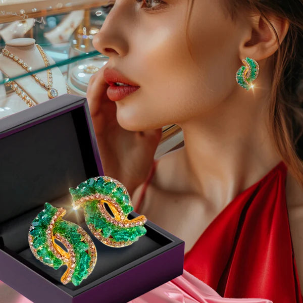 Aretes de Esmeralda (Sin certificado): La nueva tendencia en joyería 🎁 Lleva caja de regalo GRATIS